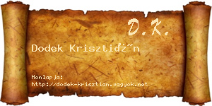 Dodek Krisztián névjegykártya