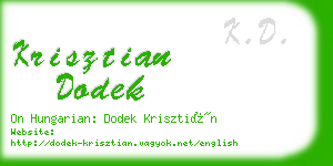 krisztian dodek business card
